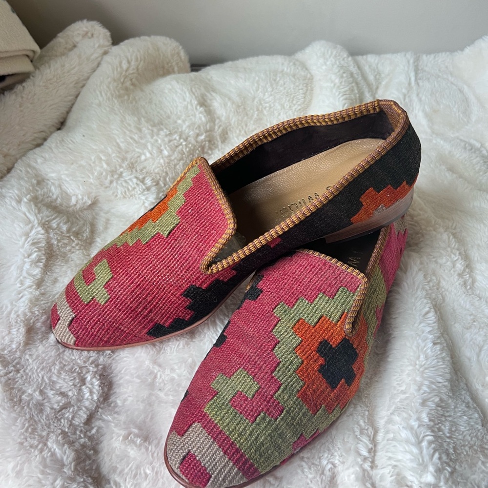 Men’s Size 44, Jewel tone Turkish Kilim Loafers - Picture 5 of 7